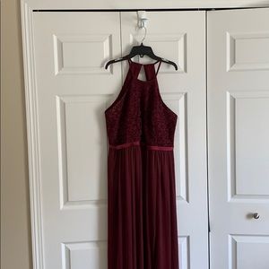 David’s Bridal Open-back Lace Bridesmaid Dress